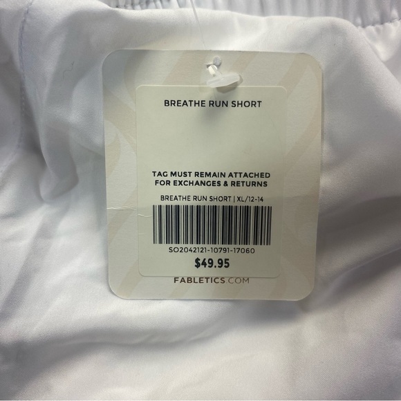 Fabletics Breathe Run Shorts White XL NWT - Picture 8 of 11